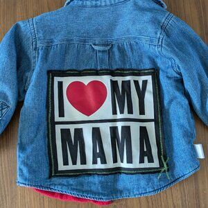 I Love My Mama Fleece Lined Jean Jacket 24mo (runs large)